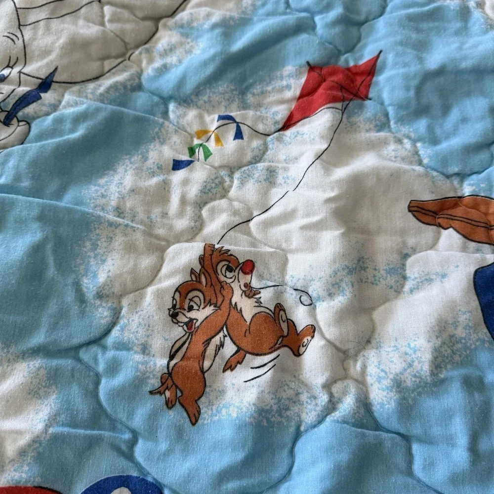 Vintage Disney Mickey Air Mobile Comforter Twin Oversized 90s Dumbo Made In USA